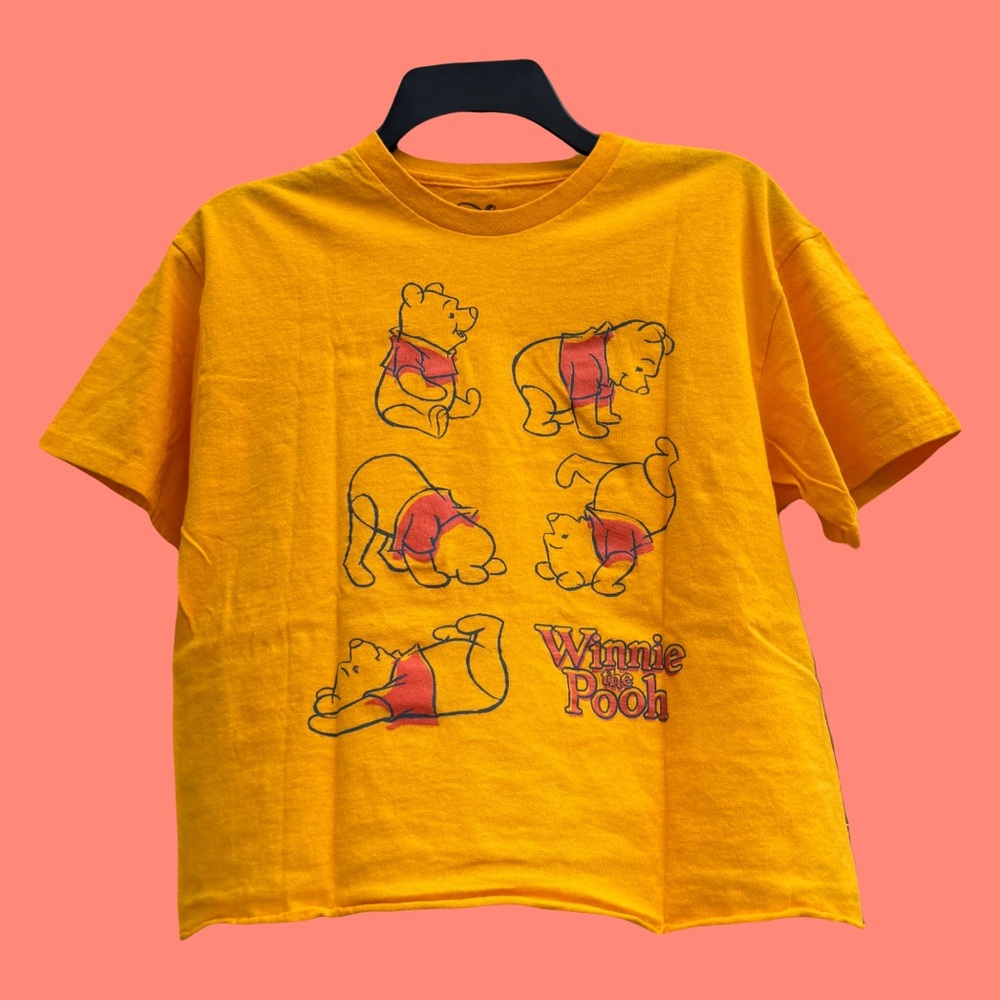 Disney Yellow Short Sleeve Tee with Winnie the Pooh Design